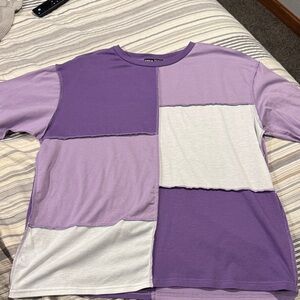 SHEIN Lavender and White Top